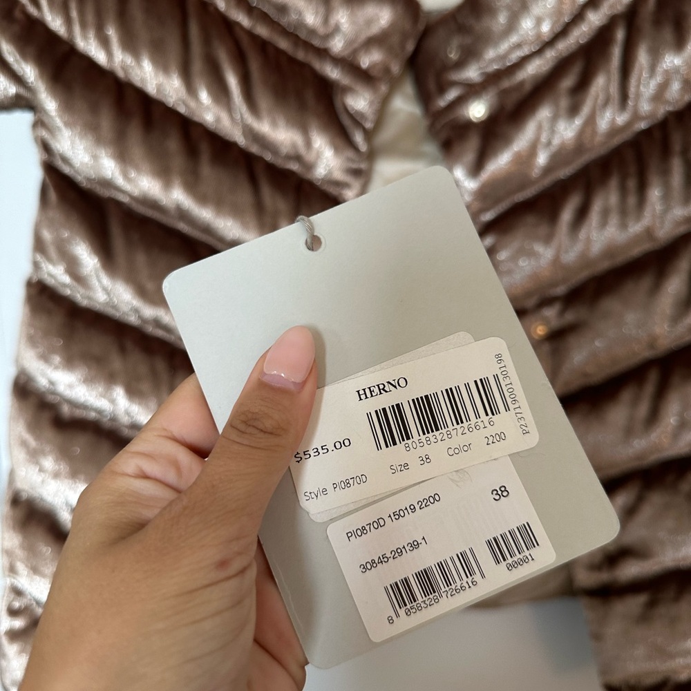 HERNO CAP SLEEVE l JACKET ~ sparkles Size Small Cowl Neck (38) - Picture 2 of 6